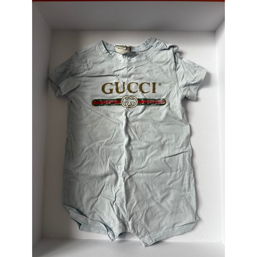 Baby cotton gift set with Gucci logo